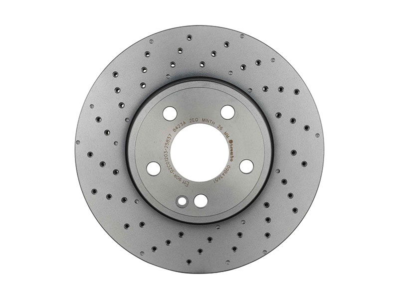 09B43651 Brembo Disc Brake Rotor; Front; Vented and Cross Drilled (295 X 28 mm)