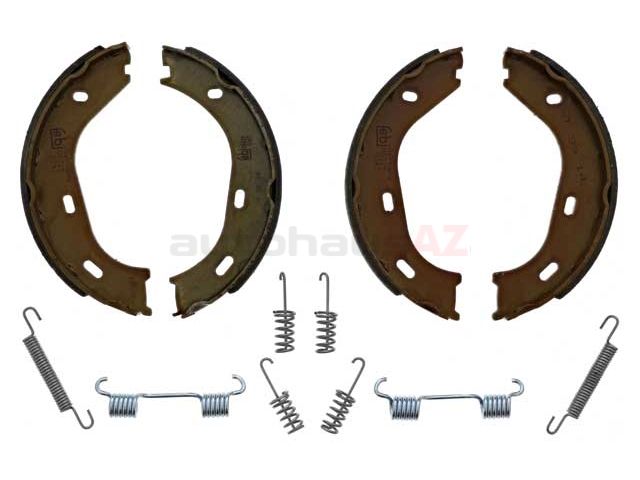 1264200120 Febi-Bilstein Parking Brake Shoe Set; Emergency/Parking Brake With Parts Kit