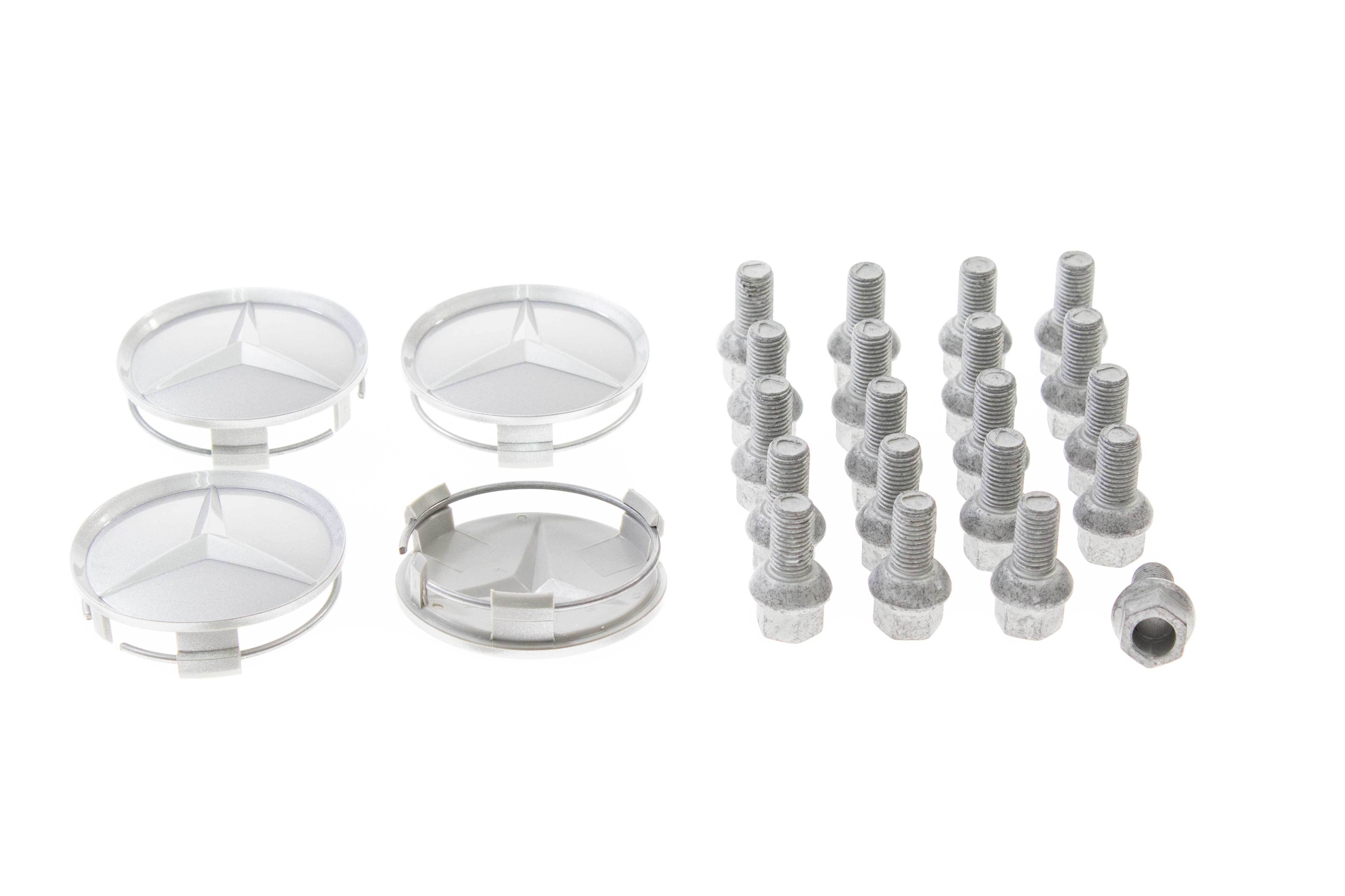 AAZ Preferred 1704010170KIT Wheel Lug Bolt; Complete Set with Center Caps; KIT Mercedes