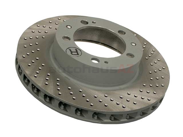 99635104401 Sebro Coated Disc Brake Rotor; Front Right; Directional; Vented 302x31mm; Cross-Drilled