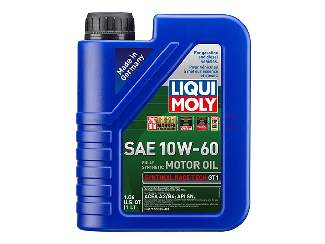 2068 Liqui Moly Synthoil Race Tech GT1 Engine Oil; 10W-60 Synthetic; 1 Liter