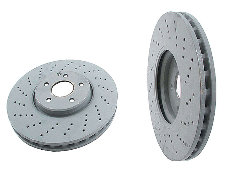 Genuine Mercedes 2204211812 Disc Brake Rotor; Front; Vented; Cross