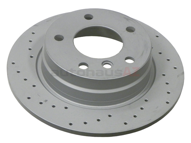 34211165457SP Zimmermann Sport Z X-Drilled Disc Brake Rotor; Rear; Solid 280x10mm; Cross-Drilled
