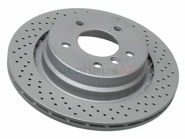 34212227178SP Zimmermann Sport Z X-Drilled Disc Brake Rotor; Rear Right; Directional; Vented 312x20mm; Cross-Drilled