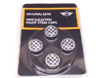 NEW Genuine MINI Cooper Checkered Valve Stem Covers 36110429945 