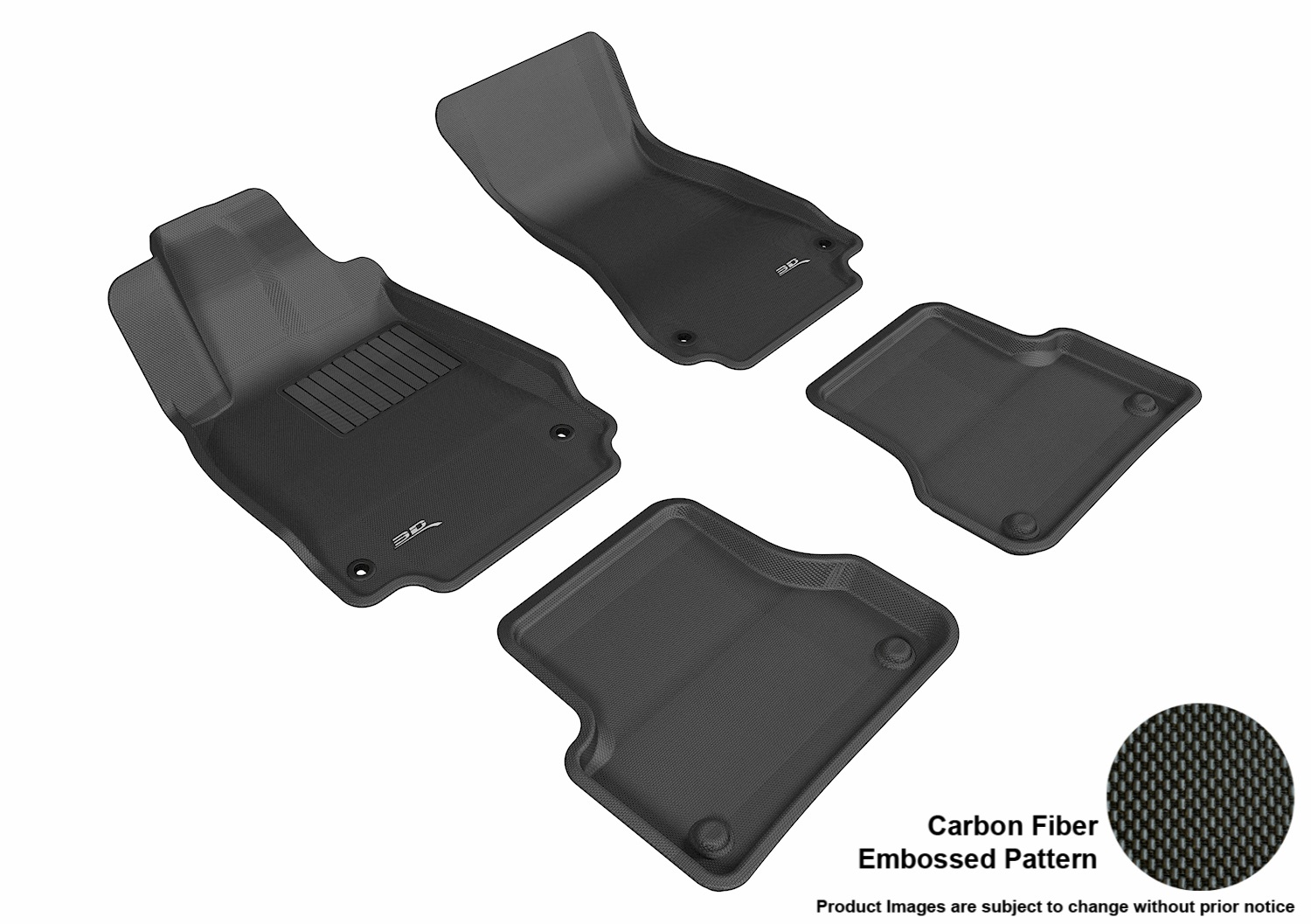 3D MAXpider L1AD02301509 Floor Mat Set; Black; Carbon Fiber Texture