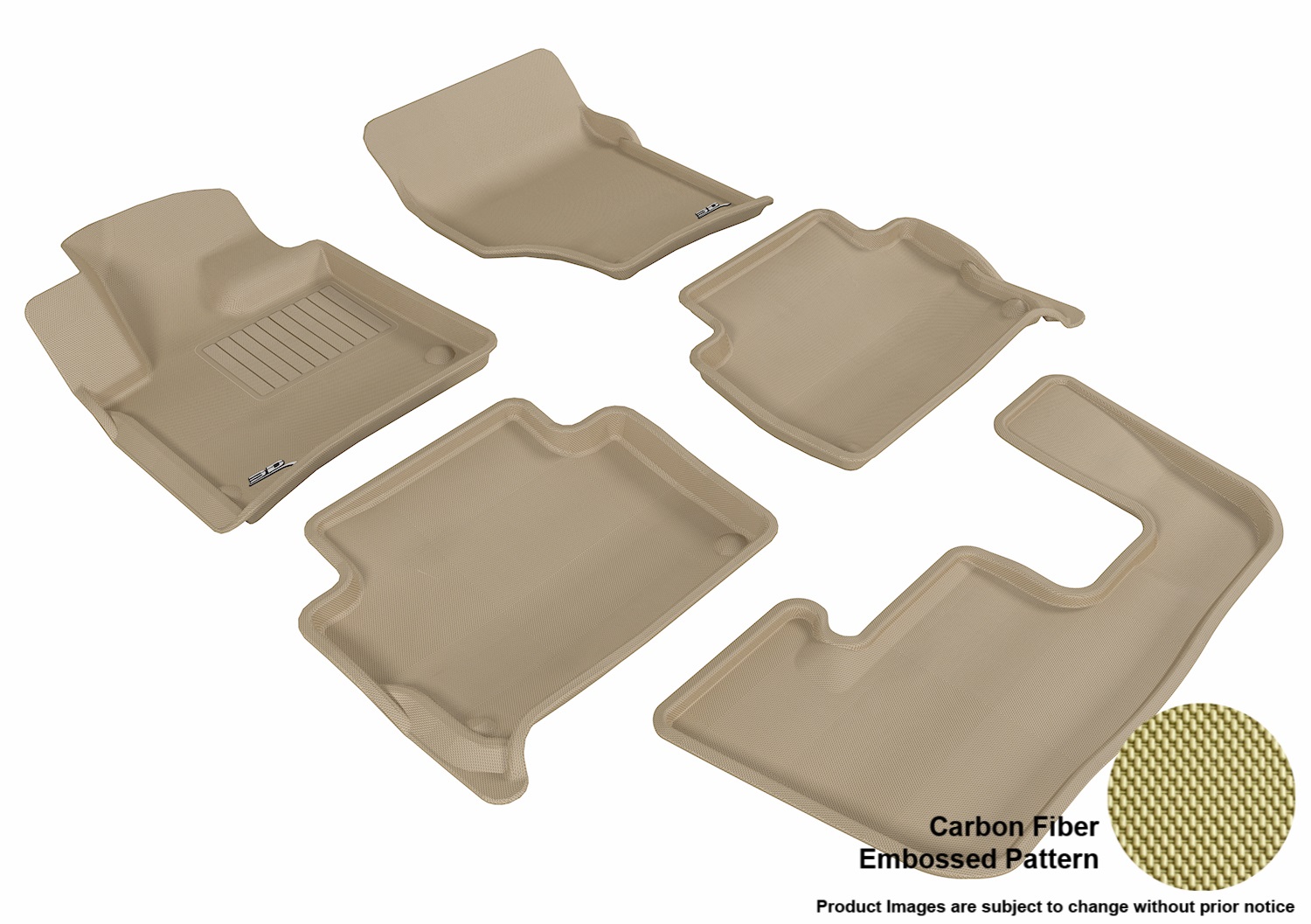 3D MAXpider KAGU 2nd Row Floormats - Black | 2006-2013 Audi A3 (L1AD00521509) main image 1