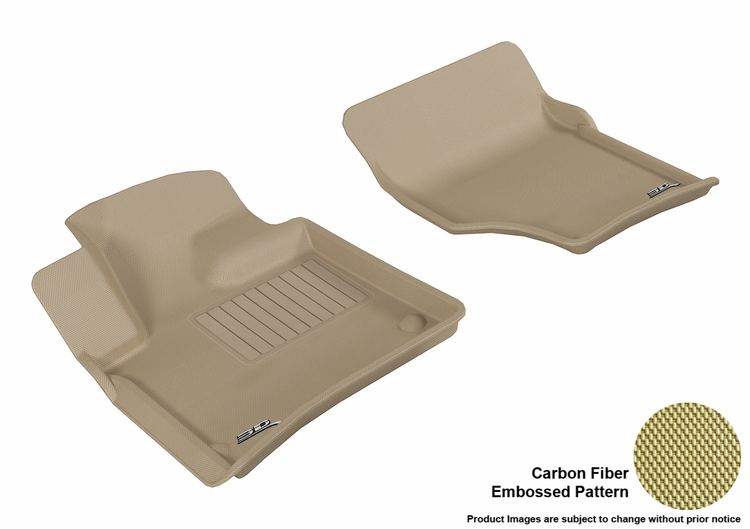3D MAXpider L1AD02611502 Floor Mat Set; Tan; Durable Looped Poly Carpet