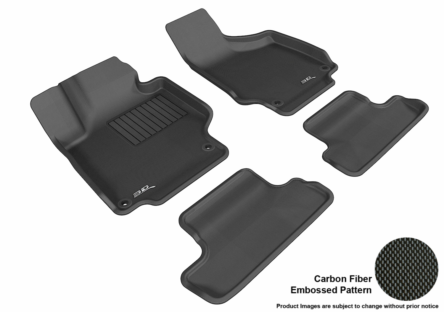 3D MAXpider L1AD02901509 Floor Mat Set; Black; Carbon Fiber Texture