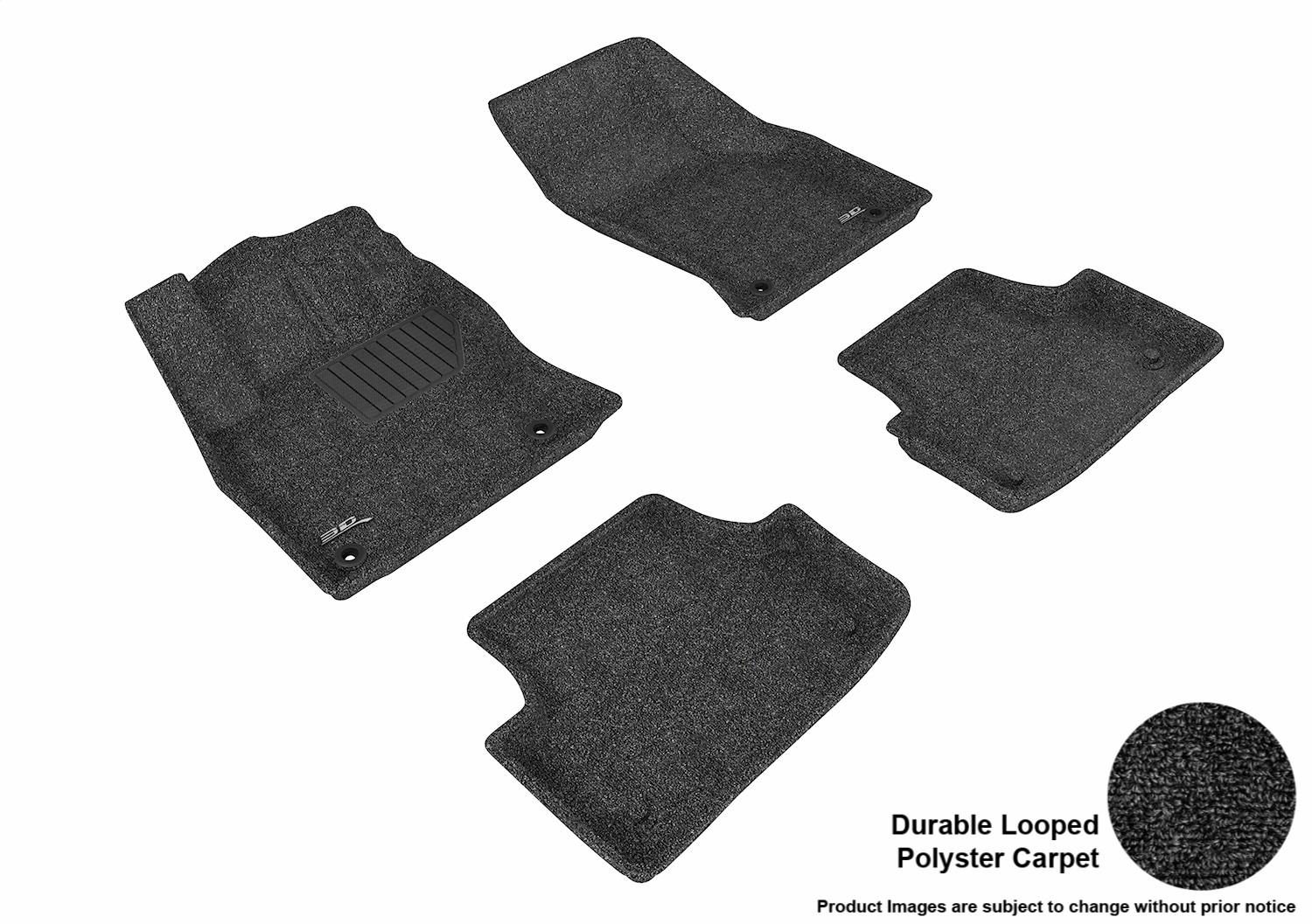 3D MAXpider L1AD03302209 Floor Mat Set; Black; Durable Looped Poly