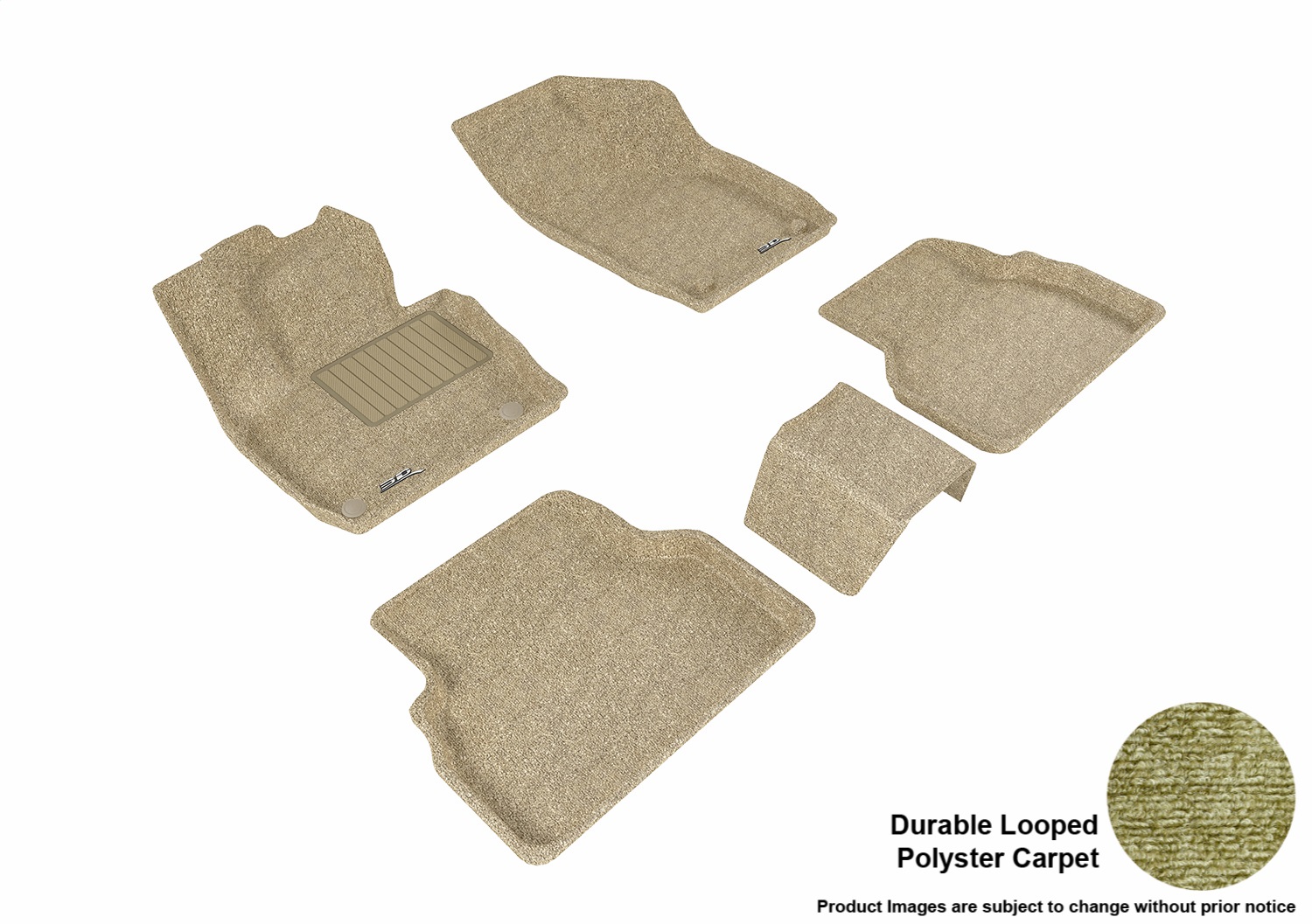 3D MAXpider 3DML1AD03902202 Floor Mat Set; Tan; Durable Looped Poly