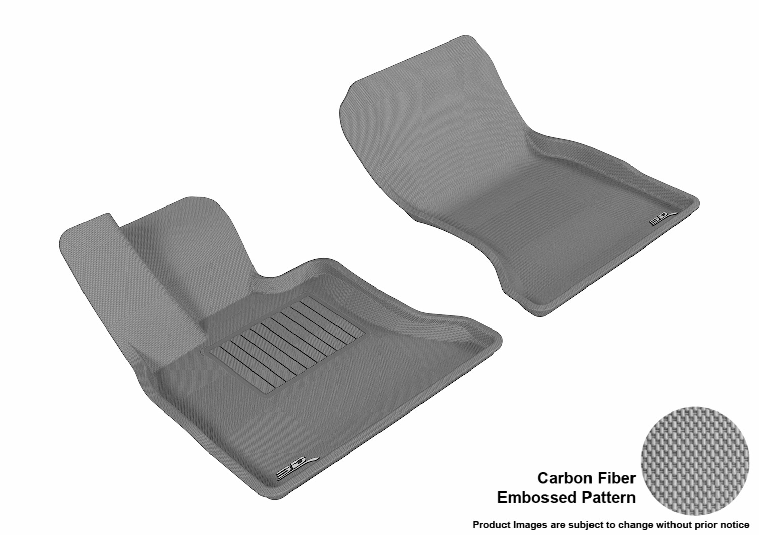 3D MAXpider L1BM01811501 Floor Mat Set; Gray; Carbon Fiber Texture
