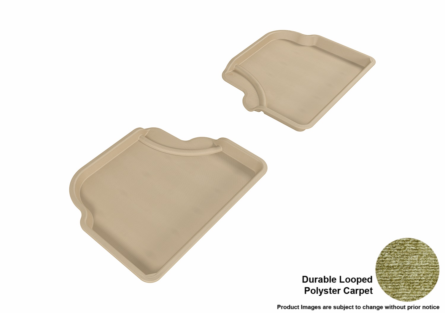 3D MAXpider L1BM05022202 Floor Mat Set; Tan; Durable Looped Poly Carpet