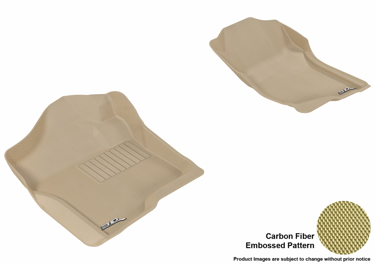 3D MAXpider L1CH04711502 Floor Mat Set; Tan; Carbon Fiber Texture ...