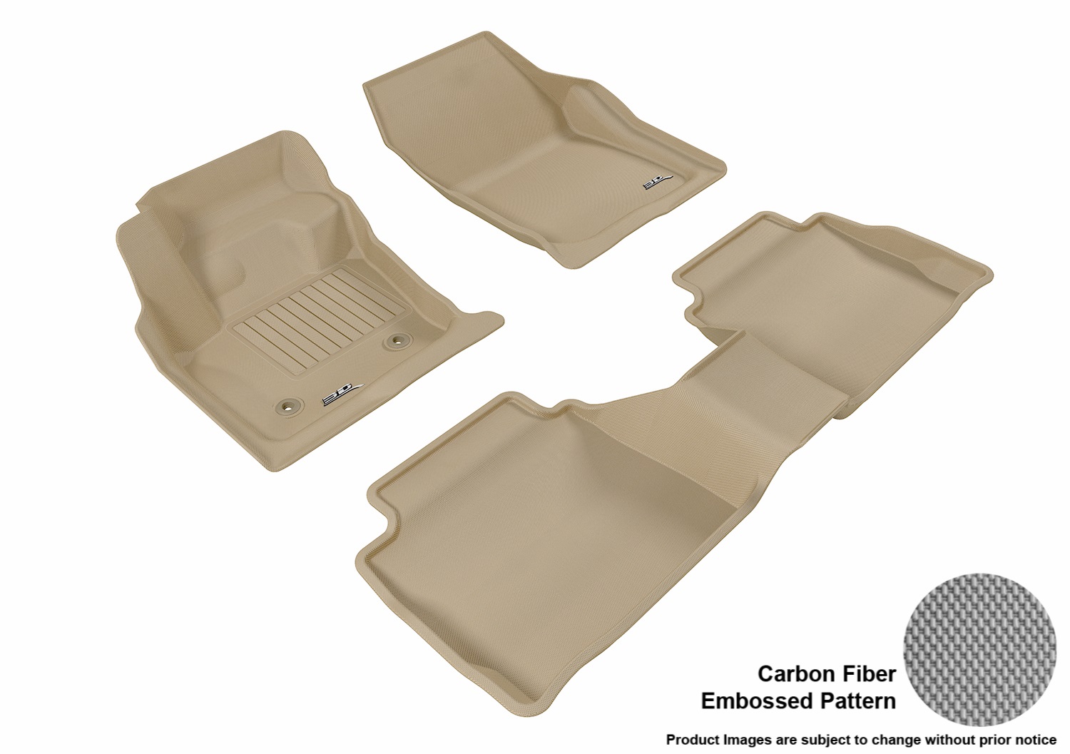3d Maxpider L1fr06001502 Floor Mat Set Tan Carbon Fiber
