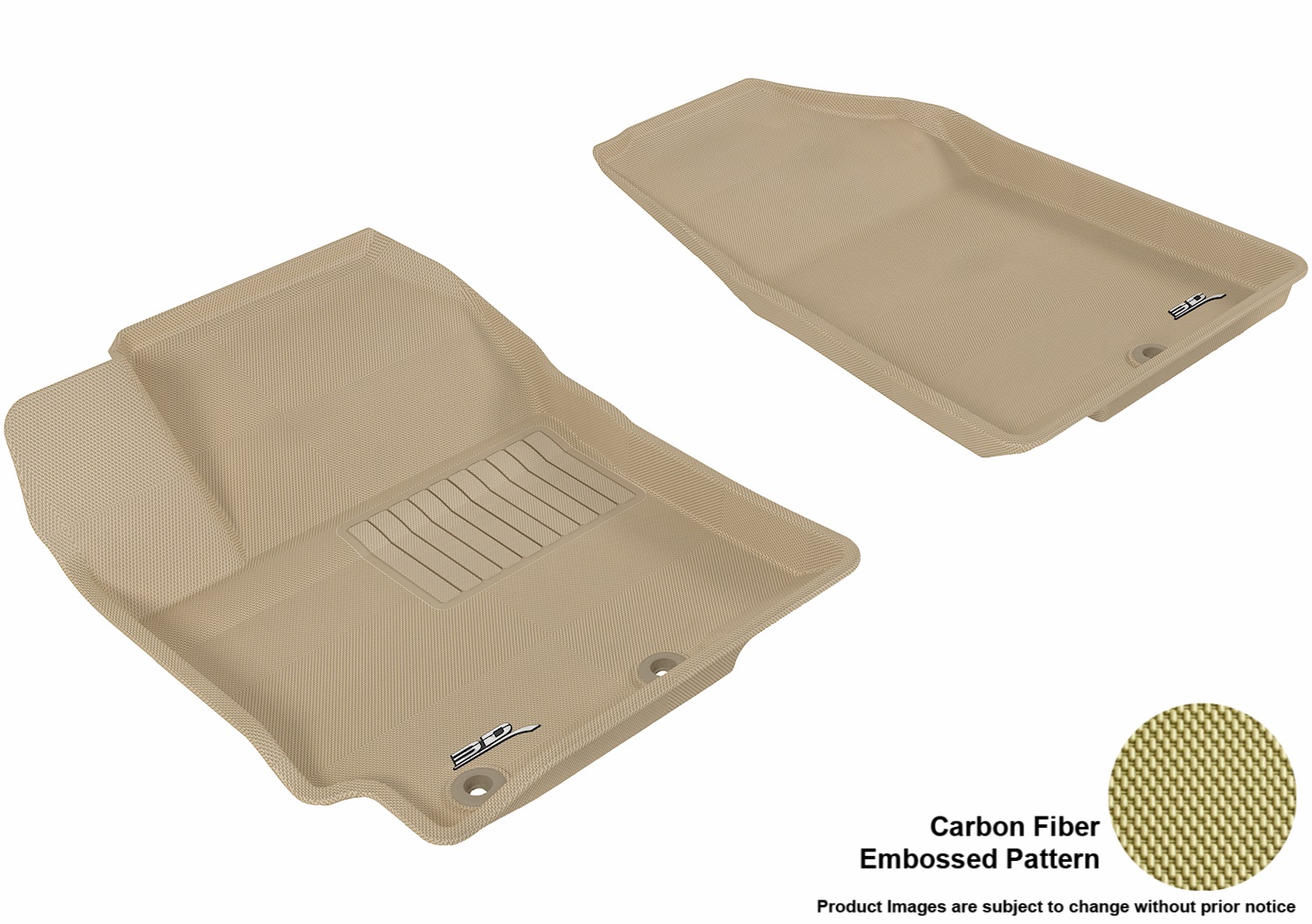 3D MAXpider L1KA01411502 Floor Mat Set; Tan; Carbon Fiber Texture