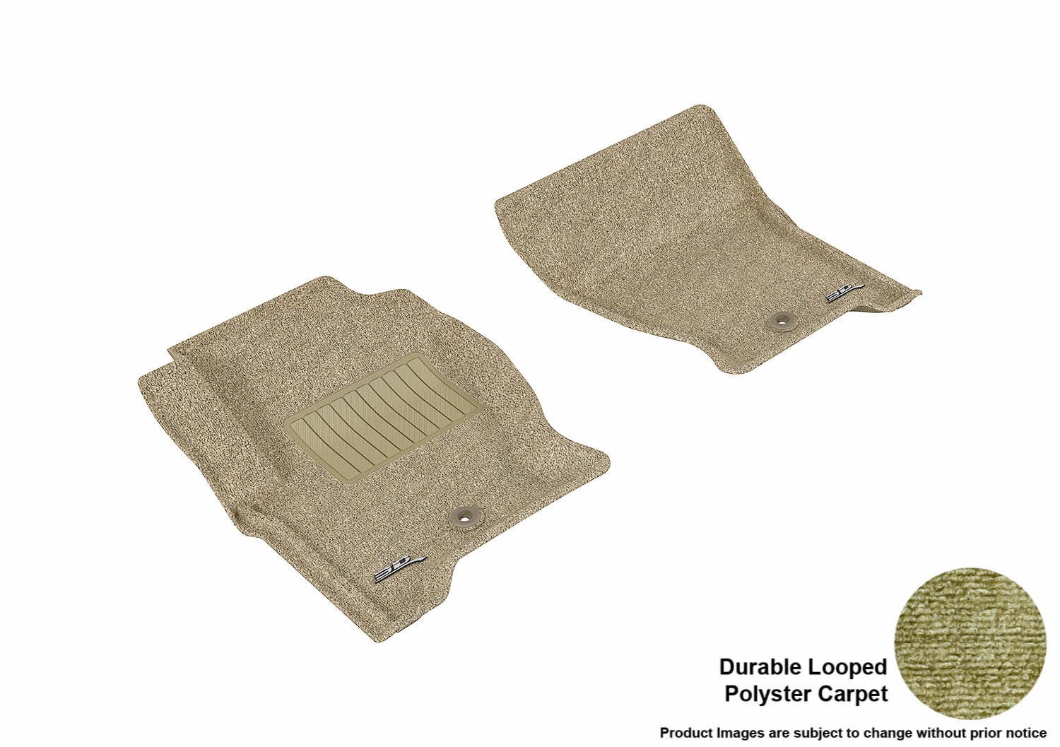 3D MAXpider L1LR01512202 Floor Mat Set; Tan; Durable Looped Poly Carpet