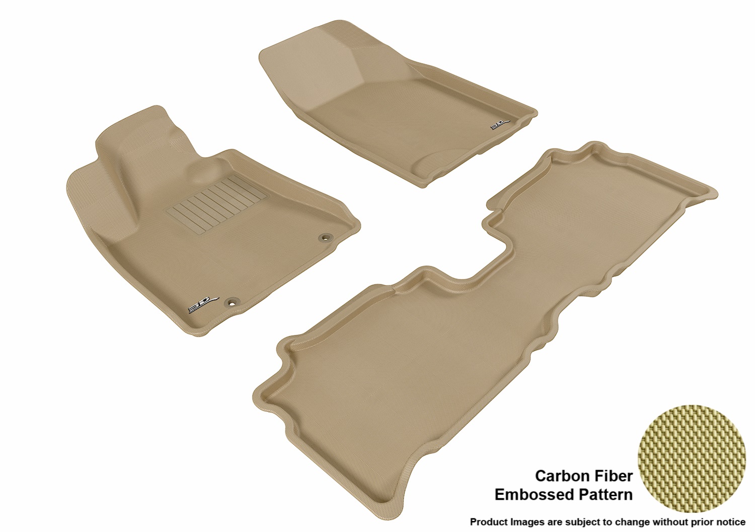 3D MAXpider L1LX03901502 Floor Mat Set; Tan; Carbon Fiber Texture ...