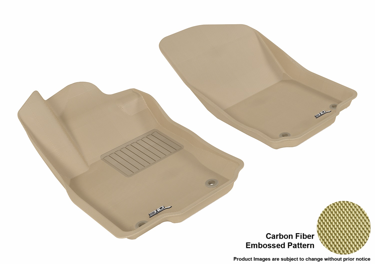 3D MAXpider L1MB02911502 Floor Mat Set; Tan; Carbon Fiber Texture