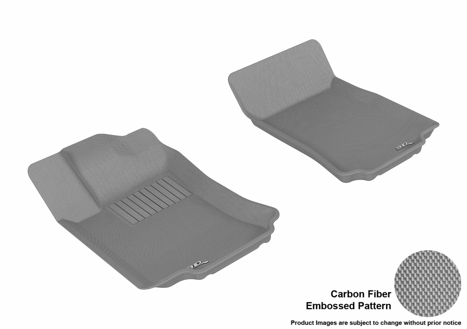 3D MAXpider L1MB04911501 Floor Mat Set; Gray; Carbon Fiber Texture