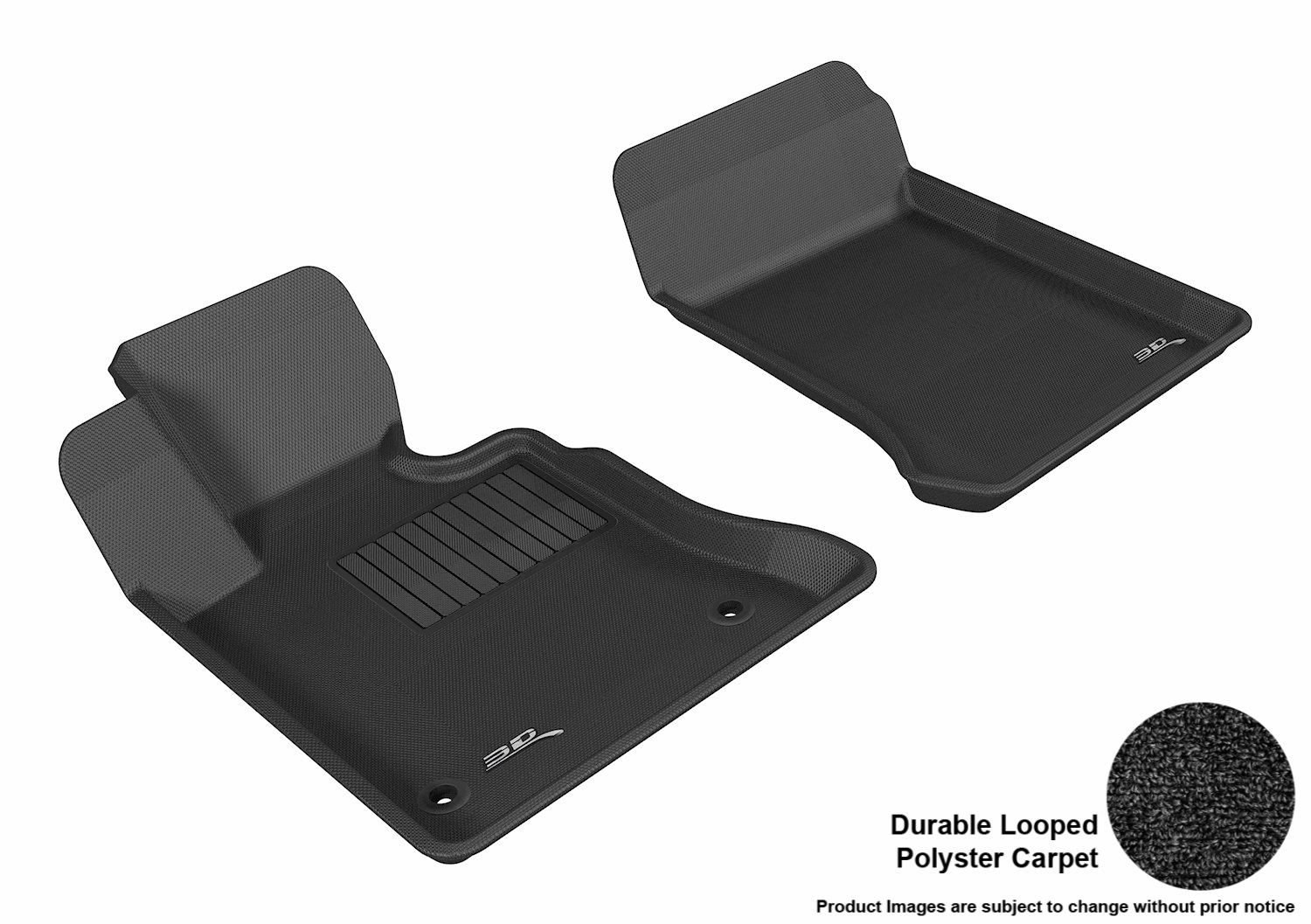 3D MAXpider L1MB05112209 Floor Mat Set; Black; Durable Looped Poly Carpet; Front Mercedes
