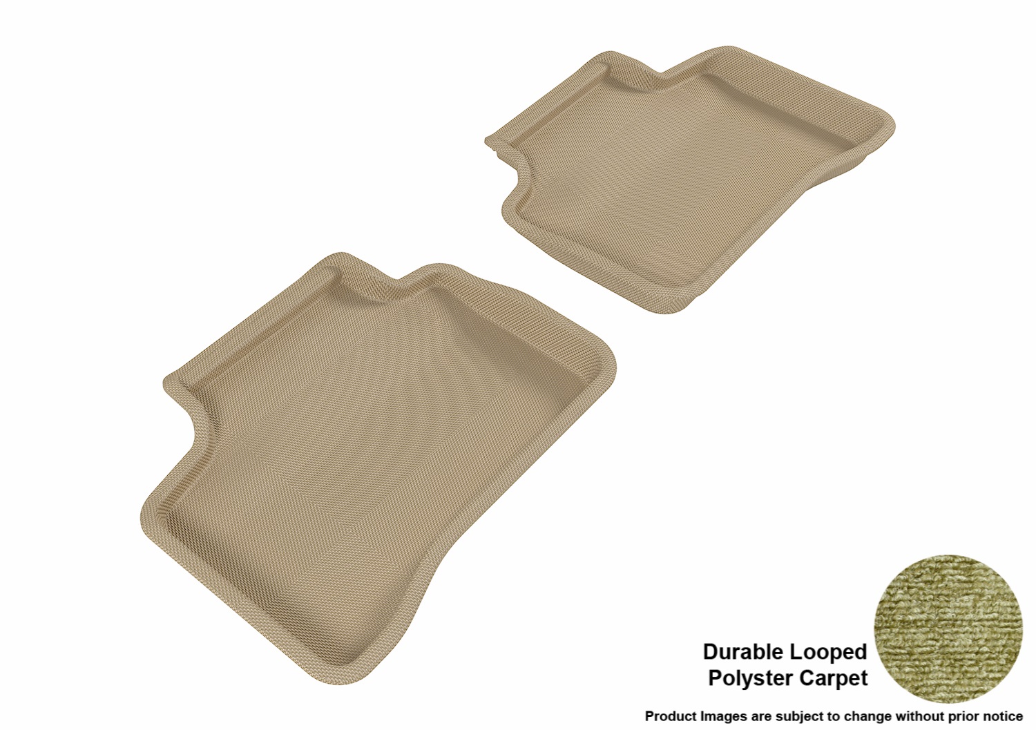 3D MAXpider L1MB05122202 Floor Mat Set; Tan; Durable Looped Poly Carpet