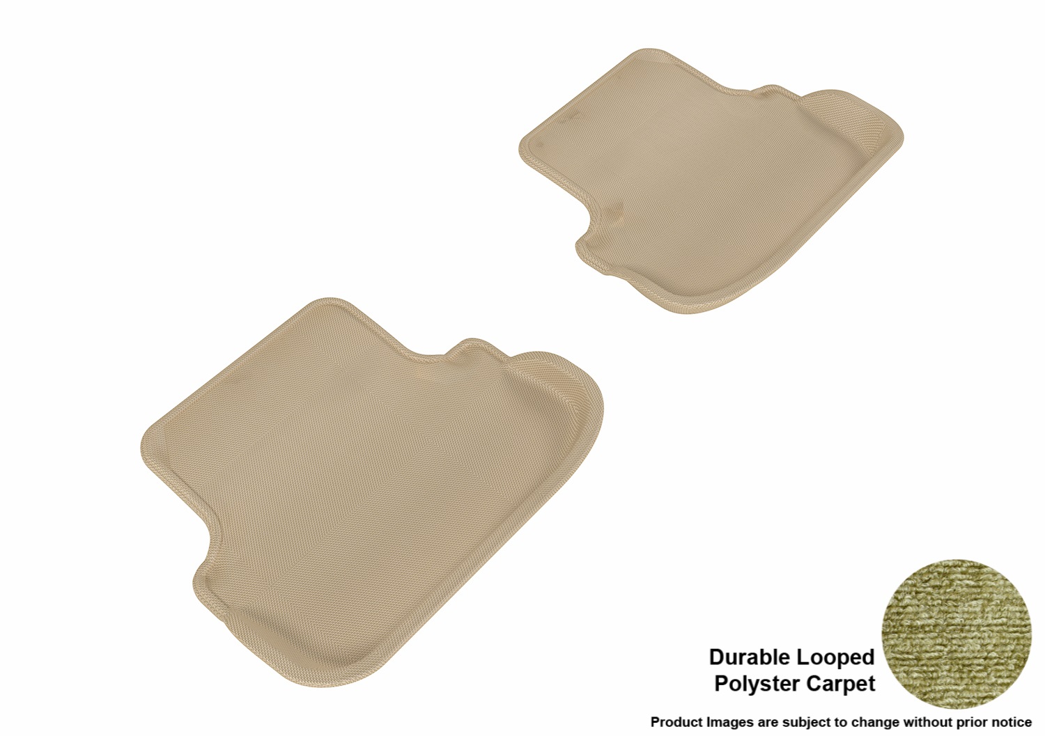 3D MAXpider L1MB05222202 Floor Mat Set; Tan; Durable Looped Poly Carpet