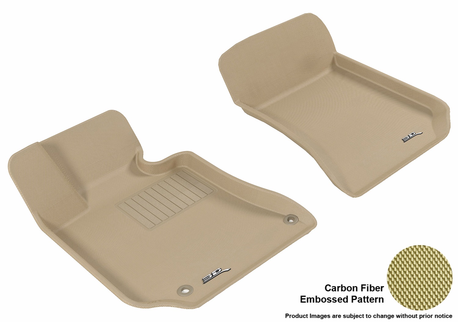 3D MAXpider L1MB05711502 Floor Mat Set; Tan; Carbon Fiber Texture