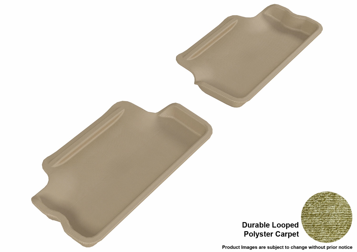 3D MAXpider L1MN00222202 Floor Mat Set; Tan; Durable Looped Poly Carpet