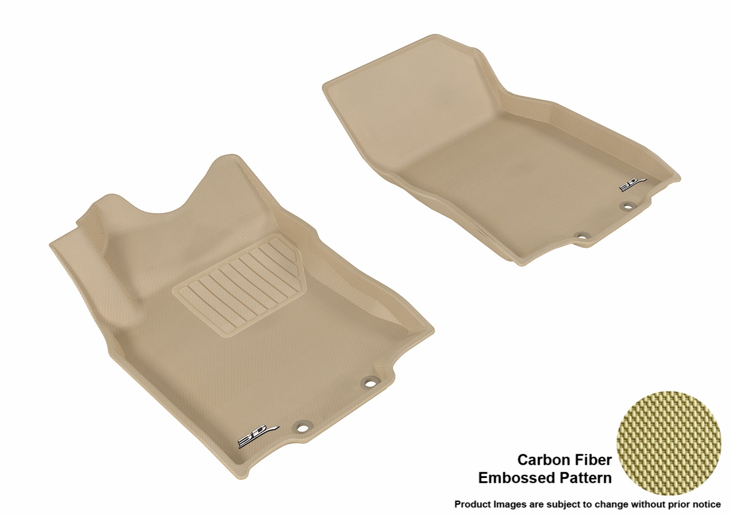 3D MAXpider L1NS06811502 Floor Mat Set; Tan; Carbon Fiber Texture