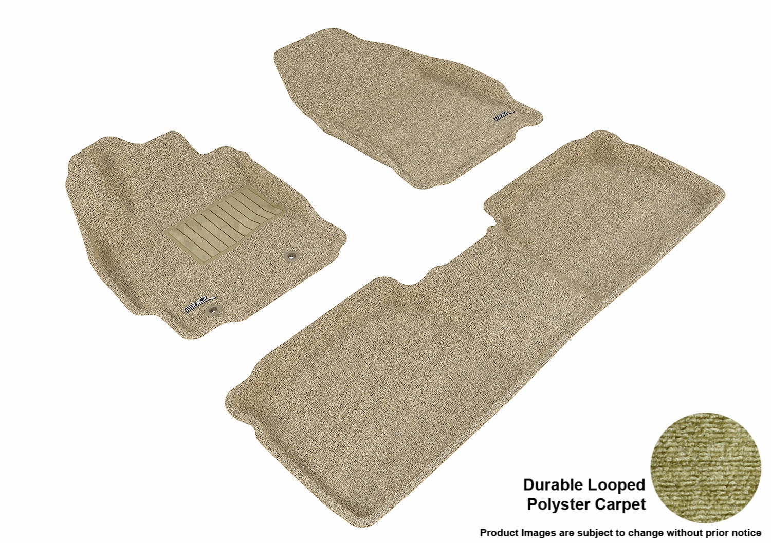 3D MAXpider 3DML1SC00402202 Floor Mat Set; Tan; Durable Looped Poly