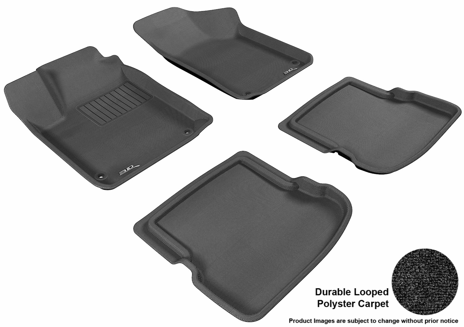 3D MAXpider 3DML1VW00502209 Floor Mat Set; Black; Durable Looped Poly