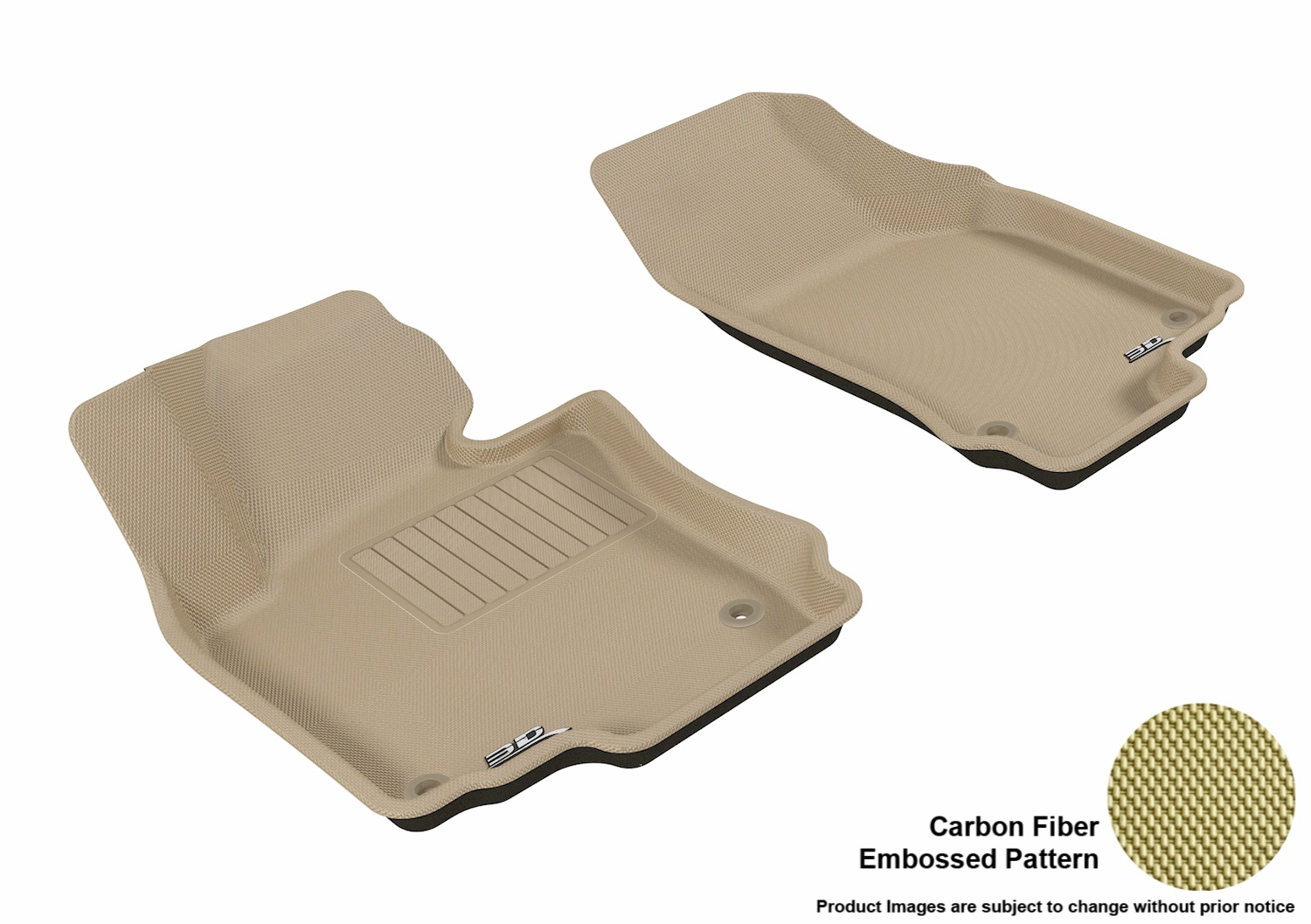 3D MAXpider L1VW00811502 Floor Mat Set; Tan; Carbon Fiber Texture