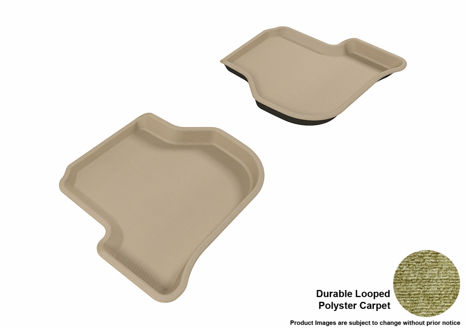 3D MAXpider L1VW00822202 Floor Mat Set; Tan; Durable Looped Poly Carpet