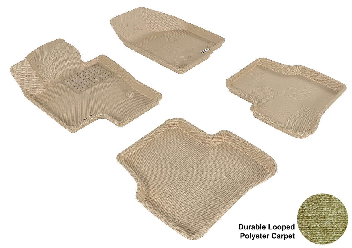 3D MAXpider 3DML1VW01502202 Floor Mat Set; Tan; Durable Looped Poly