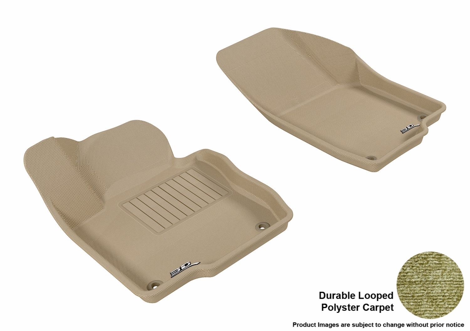 3D MAXpider 3DML1VW05612202 Floor Mat Set; Tan; Durable Looped Poly