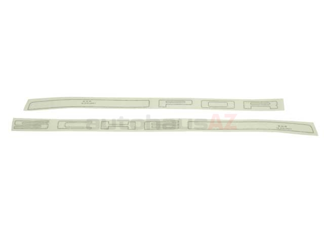 477853635B O.E.M. Emblem; Black PORSCHE Decal for Rear Body Panel