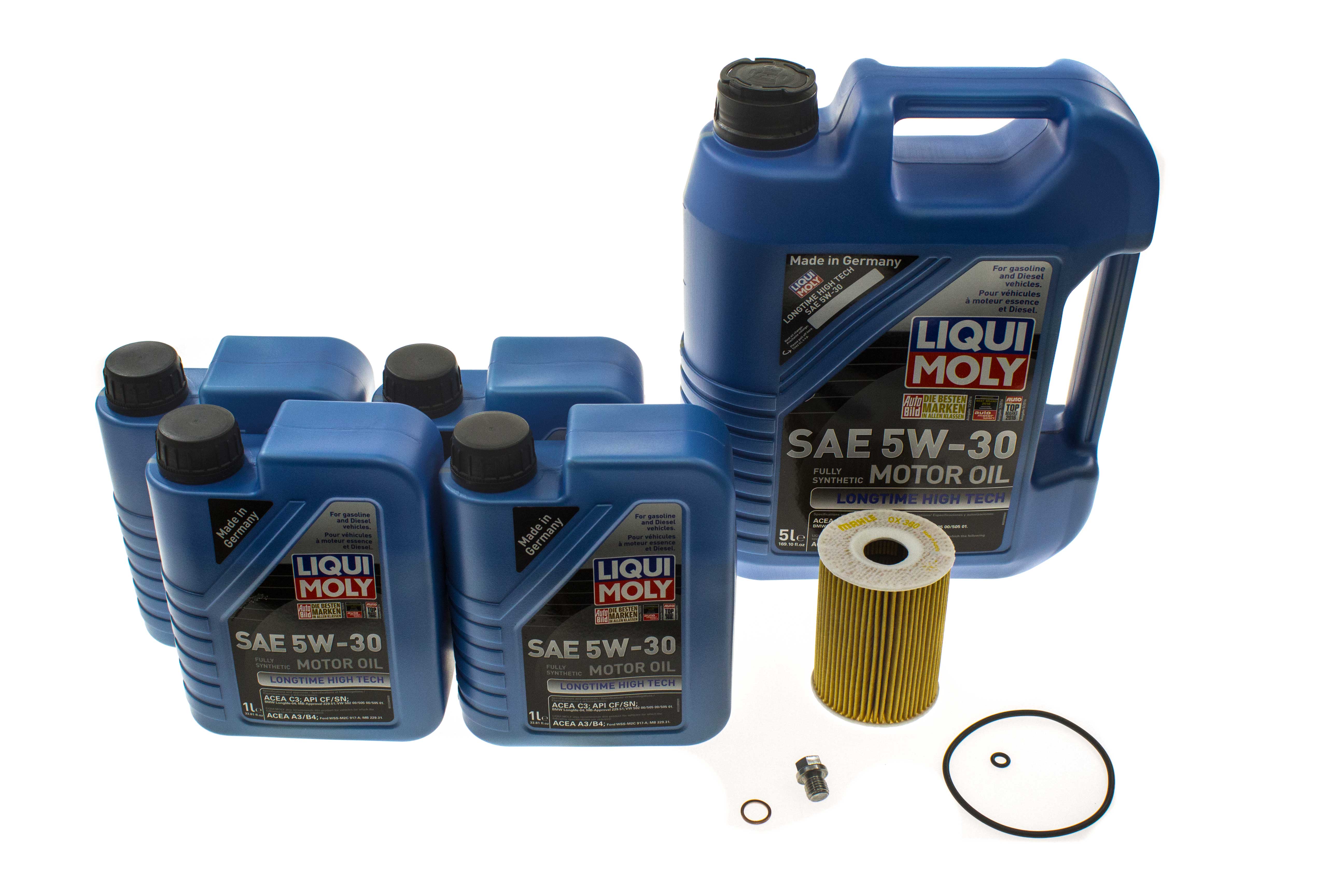 642OILCG1KIT Liqui Moly Longtime High Tech + Mahle Oil Change Kit - 5W-30 Fully Synthetic