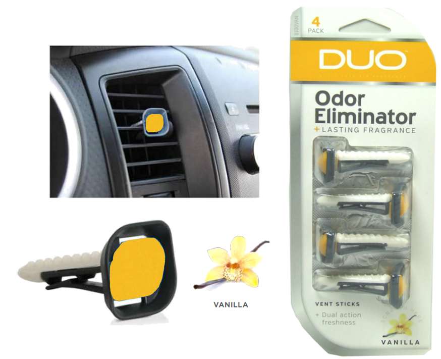 Duo 2in1 8100VAN Air Fresheners; DUO Vent Stick, VANILLA; 4 Pk