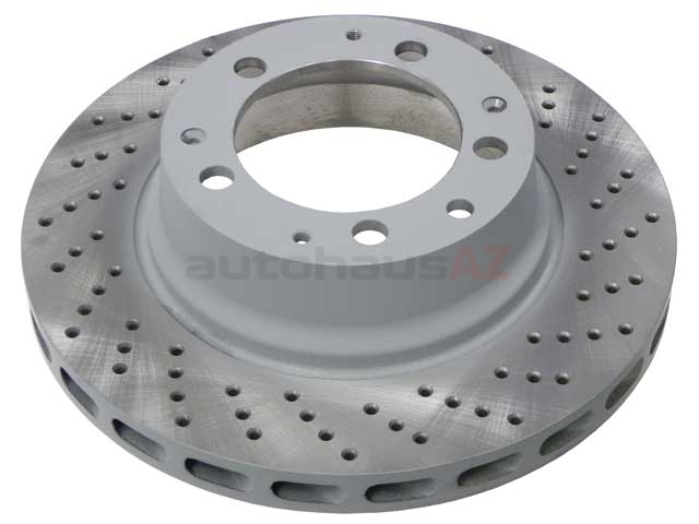 93035204601 Sebro Coated Disc Brake Rotor; Rear Right; Directional; Vented; Cross-Drilled