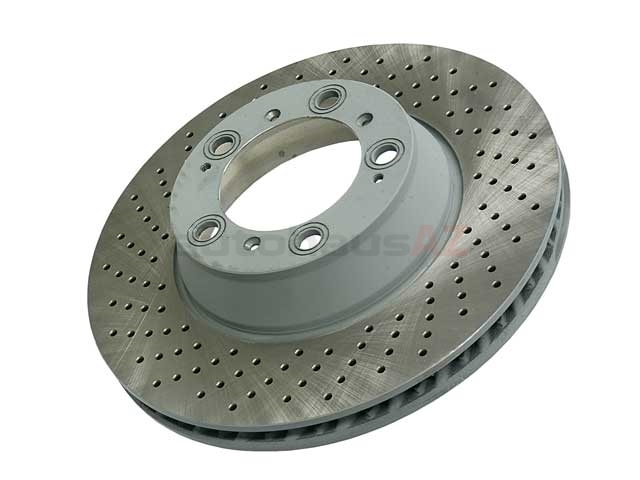 99635240500 Sebro Coated Disc Brake Rotor; Rear Left; Directional; Cross-Drilled