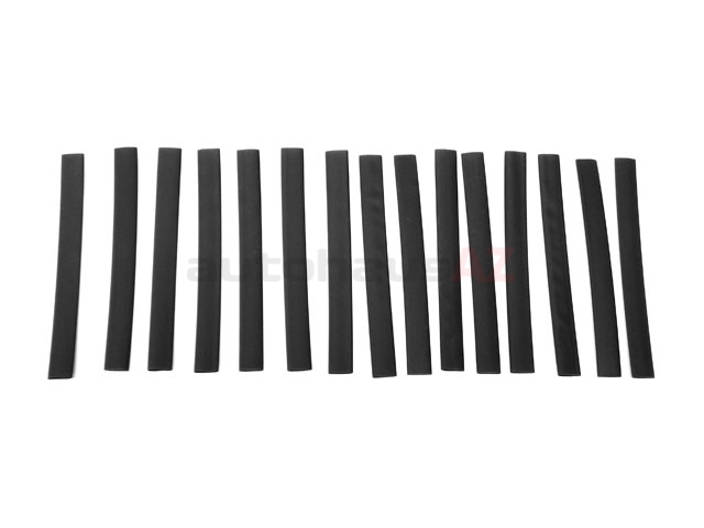 18700 Auveco Heat Shrink Tubing (15 Pack); Black Thin Wall; 1/2" (.500")