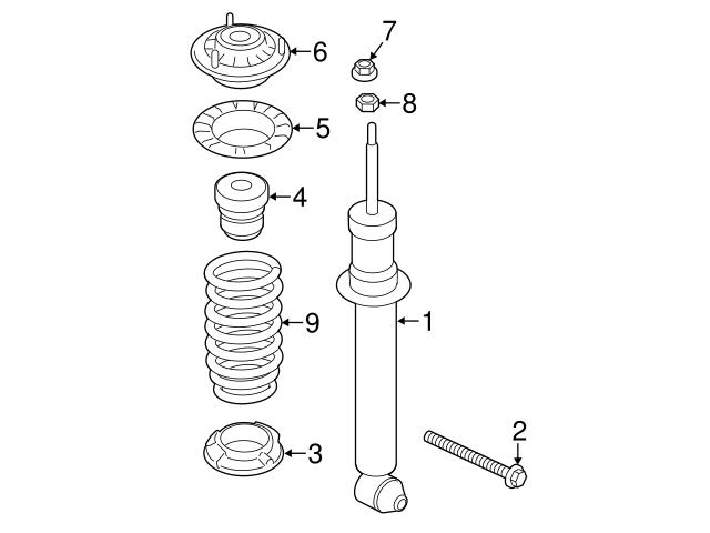 33536775751 Genuine BMW Coil Spring Insulator; Left Upper, Right Upper