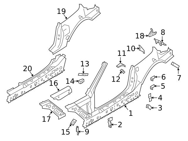 Genuine BMW 41008812540 Quarter Panel Bracket - BMW