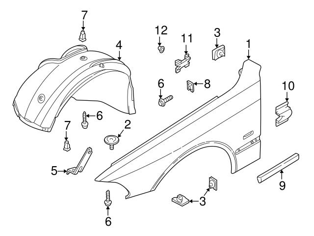 Genuine BMW 51138184482 Fender Molding; Right - BMW