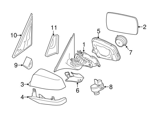 Genuine BMW 51167308639 Door Mirror Trim Ring; Left - BMW