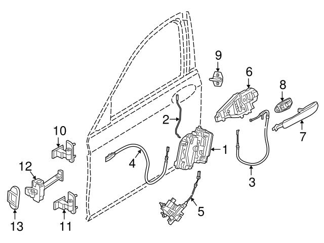 Genuine BMW 51215A07799 Door Latch Cable; Left, Right - BMW 
