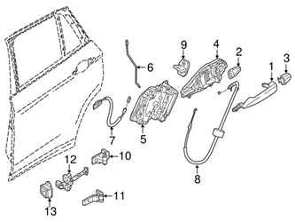 Genuine BMW 51227349493 Door Latch Cable; Left, Right - BMW