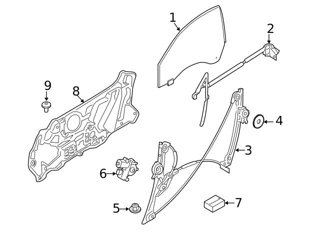 Genuine BMW 51338497028 Window Regulator; Front Right - BMW