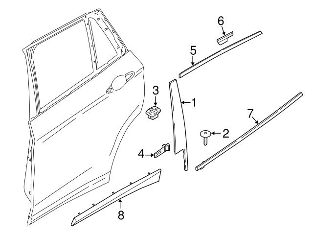 Genuine BMW 51357349662 Door Belt Molding; Right - BMW